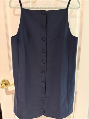 Madewell Navy Blue Button-Front Mini Dress